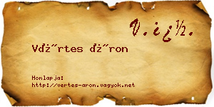 Vértes Áron névjegykártya